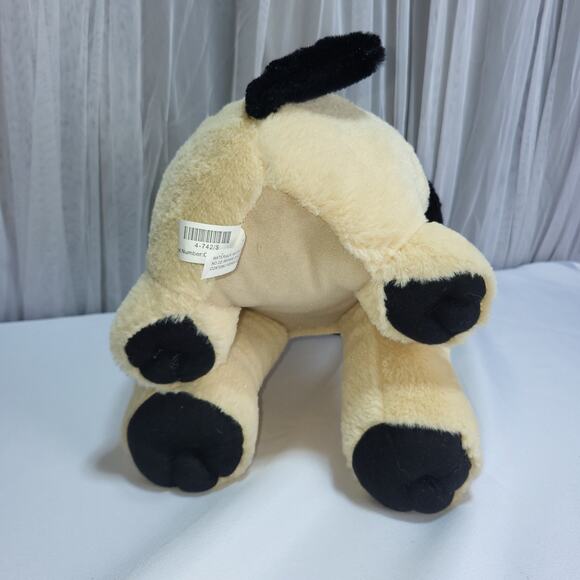Bulldog Pug Black Tan Puppy Dog 18" Sitting Plush Stuffed Animal Classic Toy Co - Picture 6 of 11